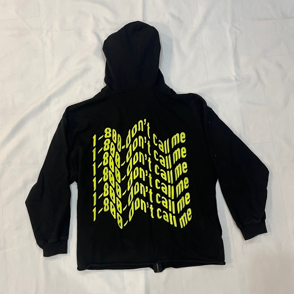 Urban Outfitters Black Hoodie with Neon Yellow Graphic